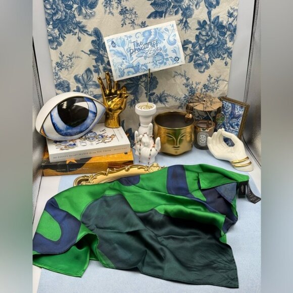 🆕 SIR THE LABEL 🧿 NWOT Frankie Scarf, Blue Green Hues - Print by Frankie Tobin - Picture 9 of 14